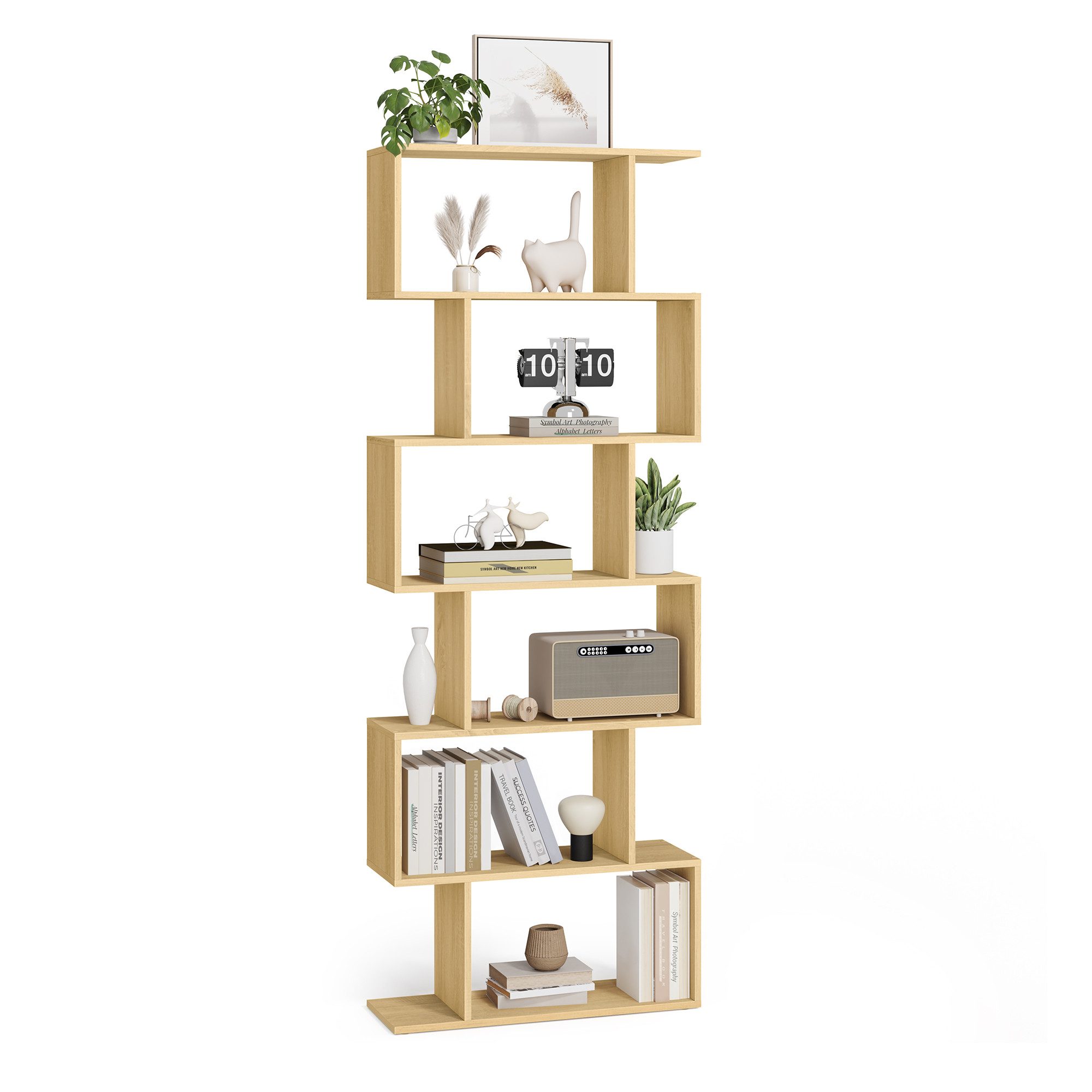 VASAGLE Bücherregal, 1-tlg., Standregal, Büroregal, 6 Fächer, Holzwerkstoff günstig online kaufen