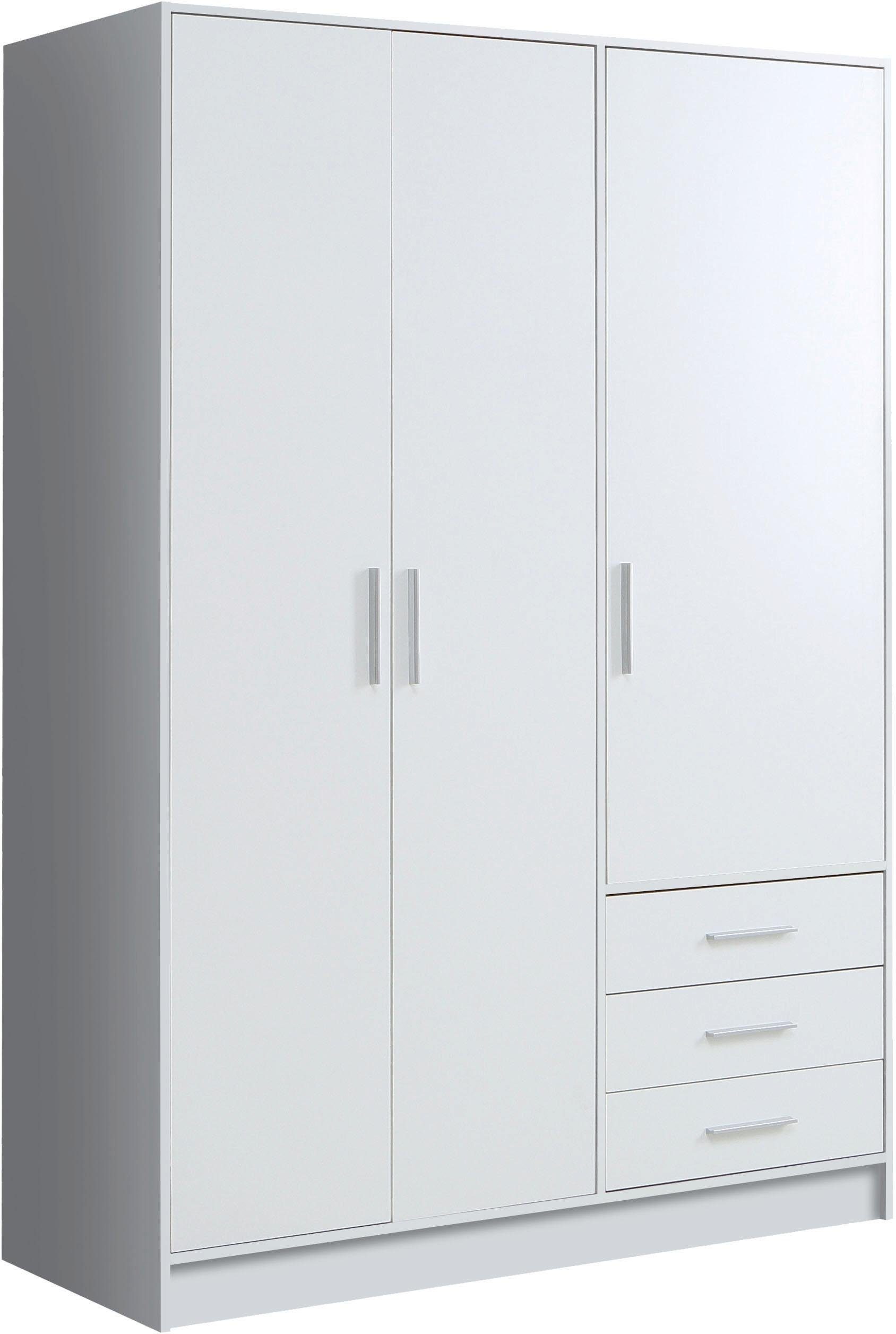 FORTE Kleiderschrank Jupiter, Made in Europe, mit Schubladen viel Stauraum, 2 Breiten und 4 Farben