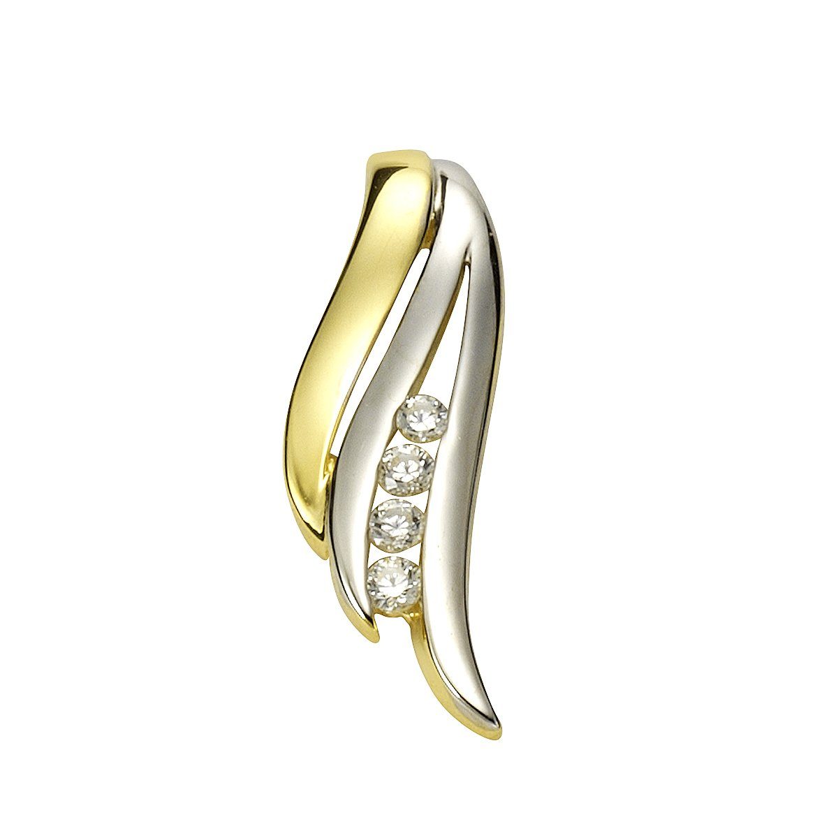 Vivance bicolor Kettenanhänger 4x Zirkonia 333/- Gelbgold