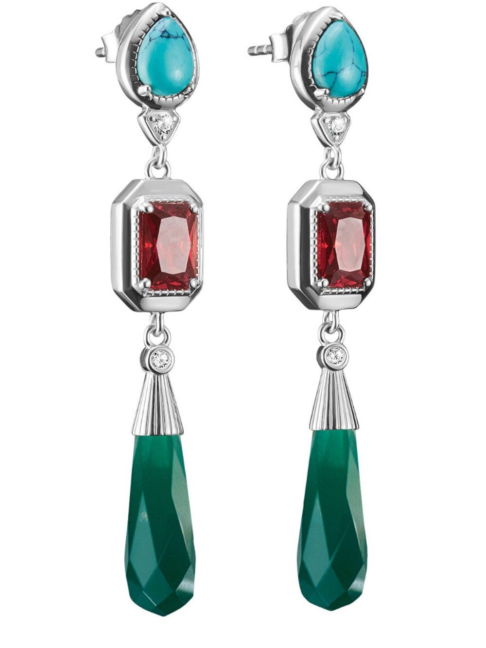 THOMAS SABO Ohrhänger-Set Thomas Sabo H2332-405-7 Ohrringe bunte Steine Elyndra 50,0 mm Damen