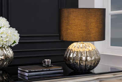 riess-ambiente Tischleuchte ABSTRACT 50cm silber / schwarz, Ein-/Ausschalter, ohne Leuchtmittel, Wohnzimmer · Stoff · Metall · Handmade · Schlafzimmer · Design