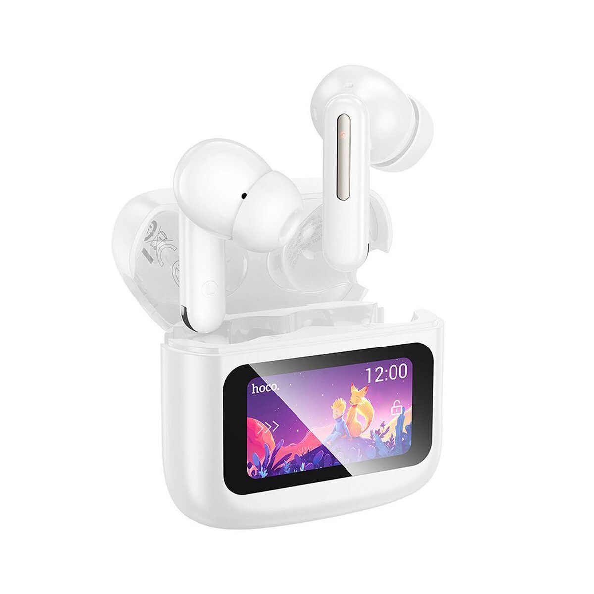 hoco. HOCO EQ14 TWS Bluetooth Kopfhörer Touchscreen Case Weiß Bluetooth-Kopfhörer