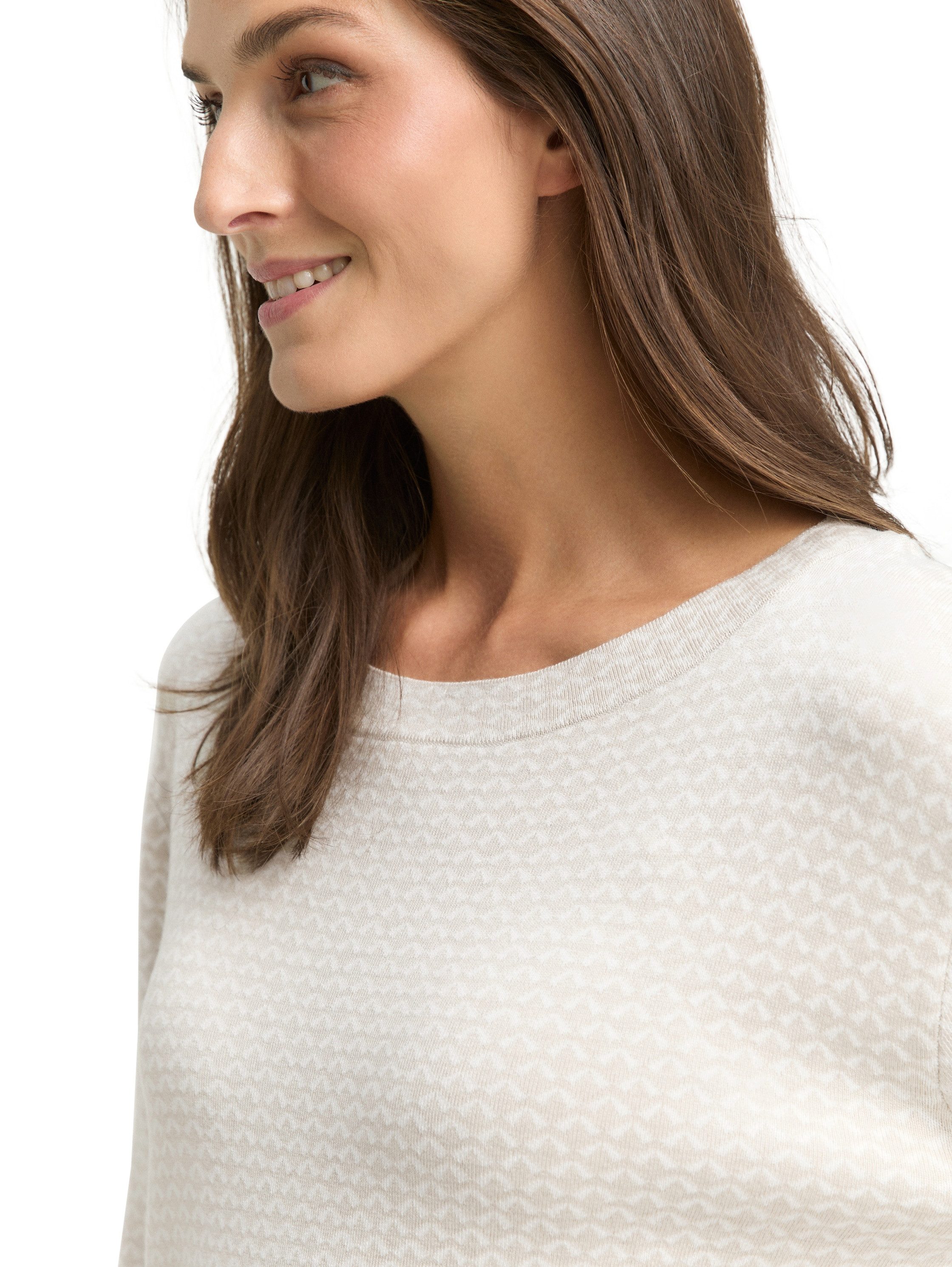 TOM TAILOR Strickpullover mit All-Over Print