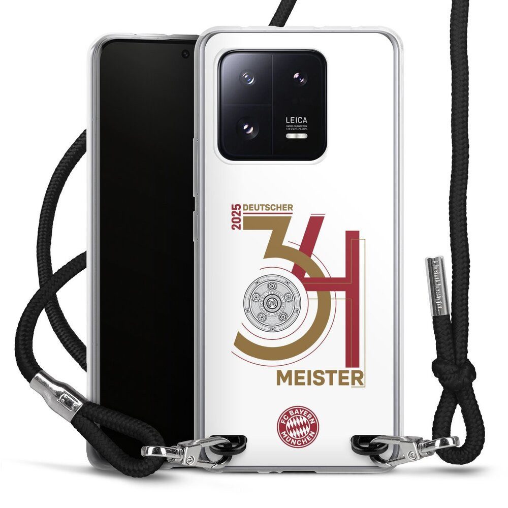 DeinDesign Handyhülle FC Bayern München Meister Offizielles Lizenzprodukt, Xiaomi 13 Pro Handykette Hülle mit Band Case zum Umhängen