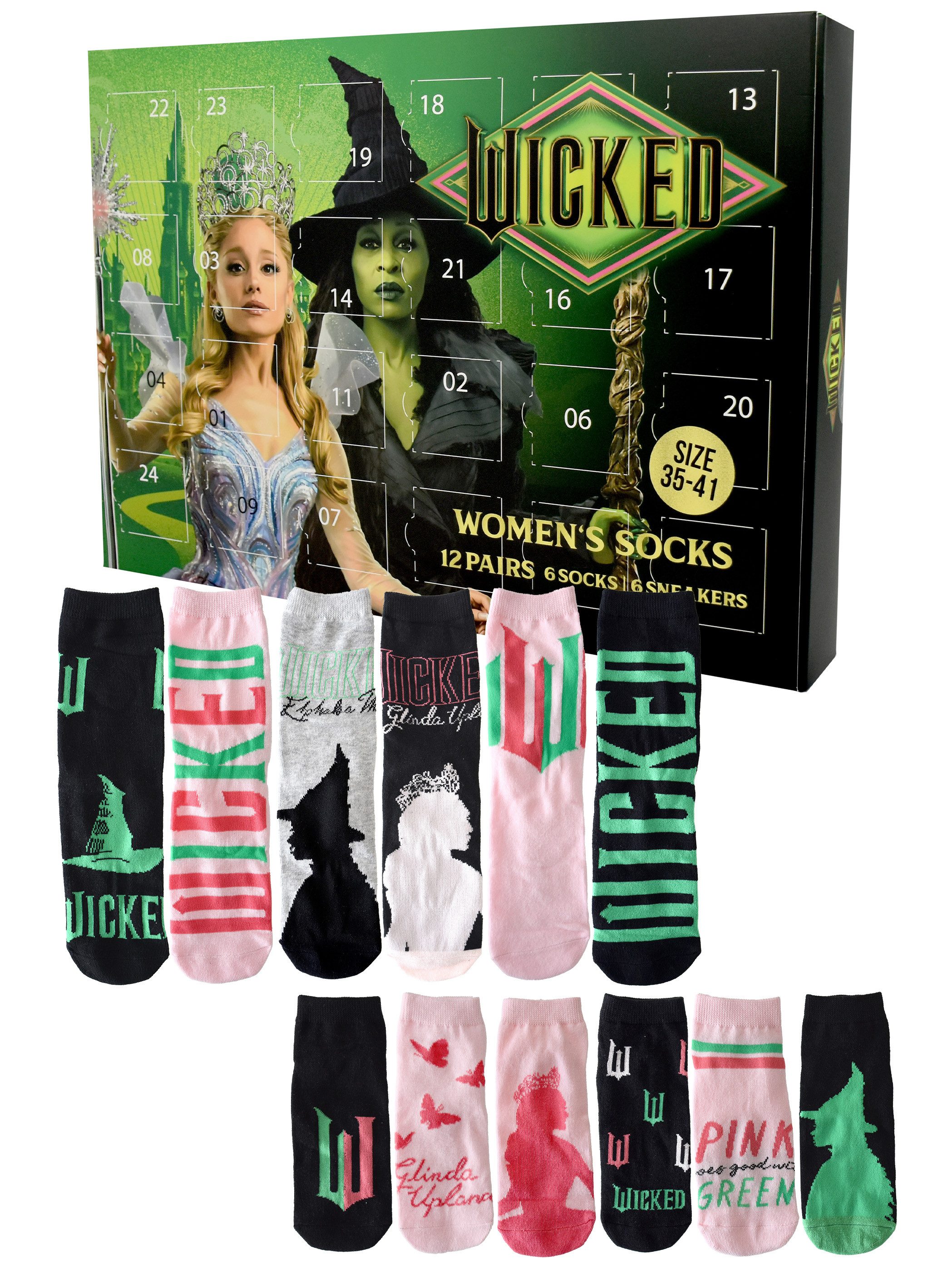 United Labels® Календари Wicked Socken Календари mit 12 Paar kurz und lang