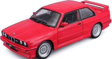 Bburago Sammlerauto BMW M3 (E30) 88, rot, Maßstab 1:24