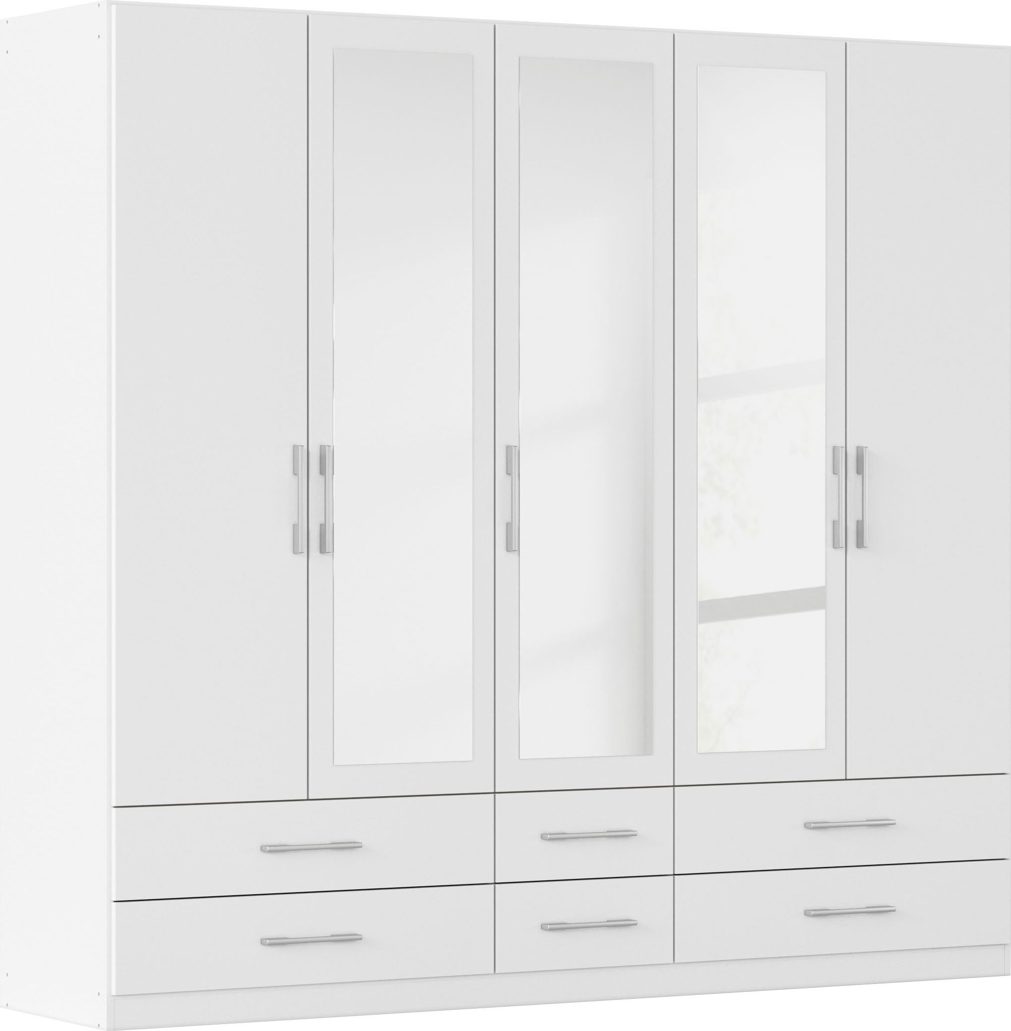 rauch Kleiderschrank Schrank Garderobenschrank Mehrzweckschrank Schlafzimmer HERSBRUCK (3 verschiedene Ausstattungen BASIC/CLASSIC/PREMIUM (inkl. SOFT-CLOSE) mit großzügigen Schubladen sowie Spiegeltüren MADE IN GERMANY