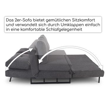 Raburg Schlafsofa 2-Sitzer, klappbare Gästebett-Funktion, Mikrofaser, Zara, bequeme Liegefläche: 150 cm breit x 192 cm tief