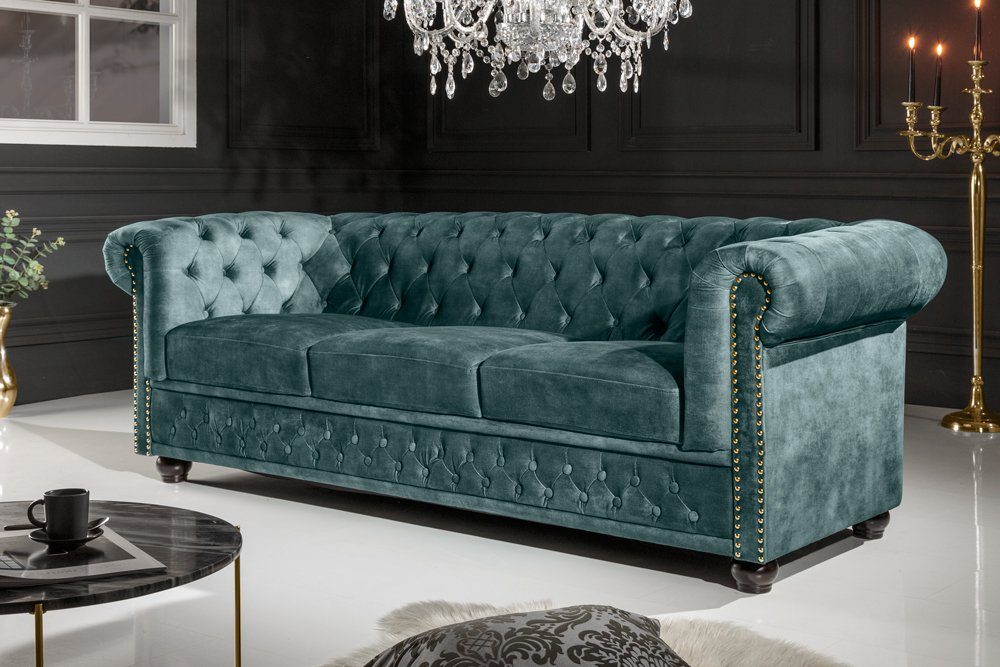 riess-ambiente Sofa CHESTERFIELD 205cm petrol, Einzelartikel günstig online kaufen