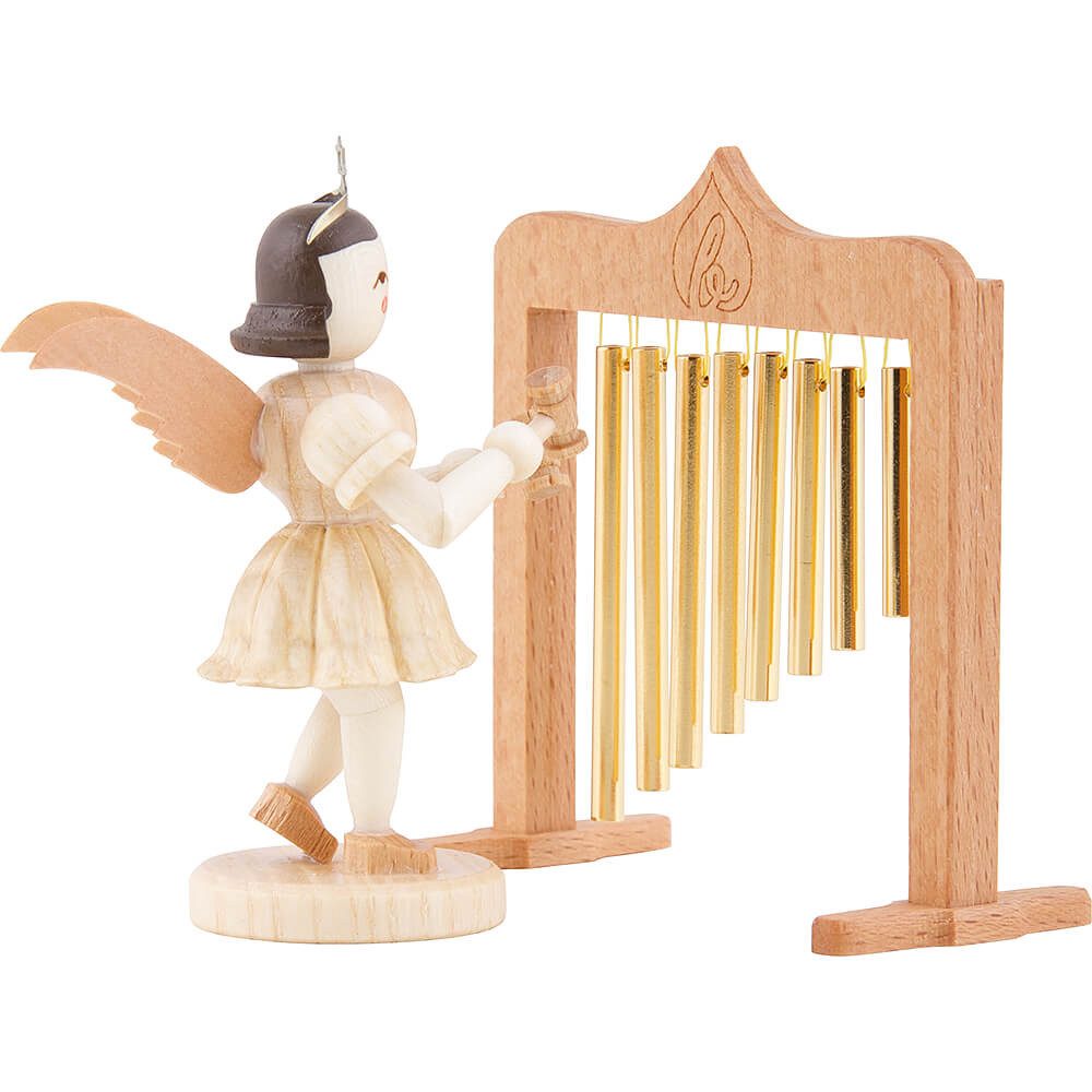 Blank Kunstgewerbe Dekofigur Kurzrockengel mit Röhrenglocken, natur (6,6cm) von Blank Kunsthandwerk