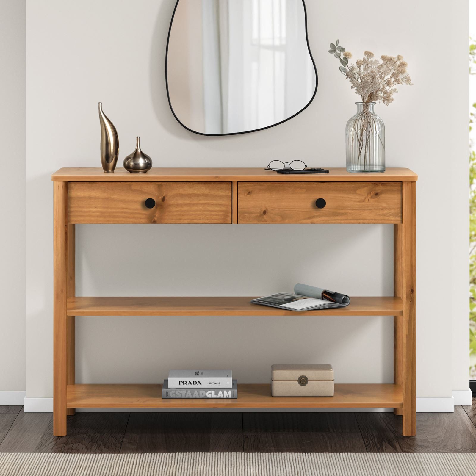 IDIMEX Konsolentisch APOANA, Flurtisch schmal mit 2 Schubladen aus Massivho günstig online kaufen