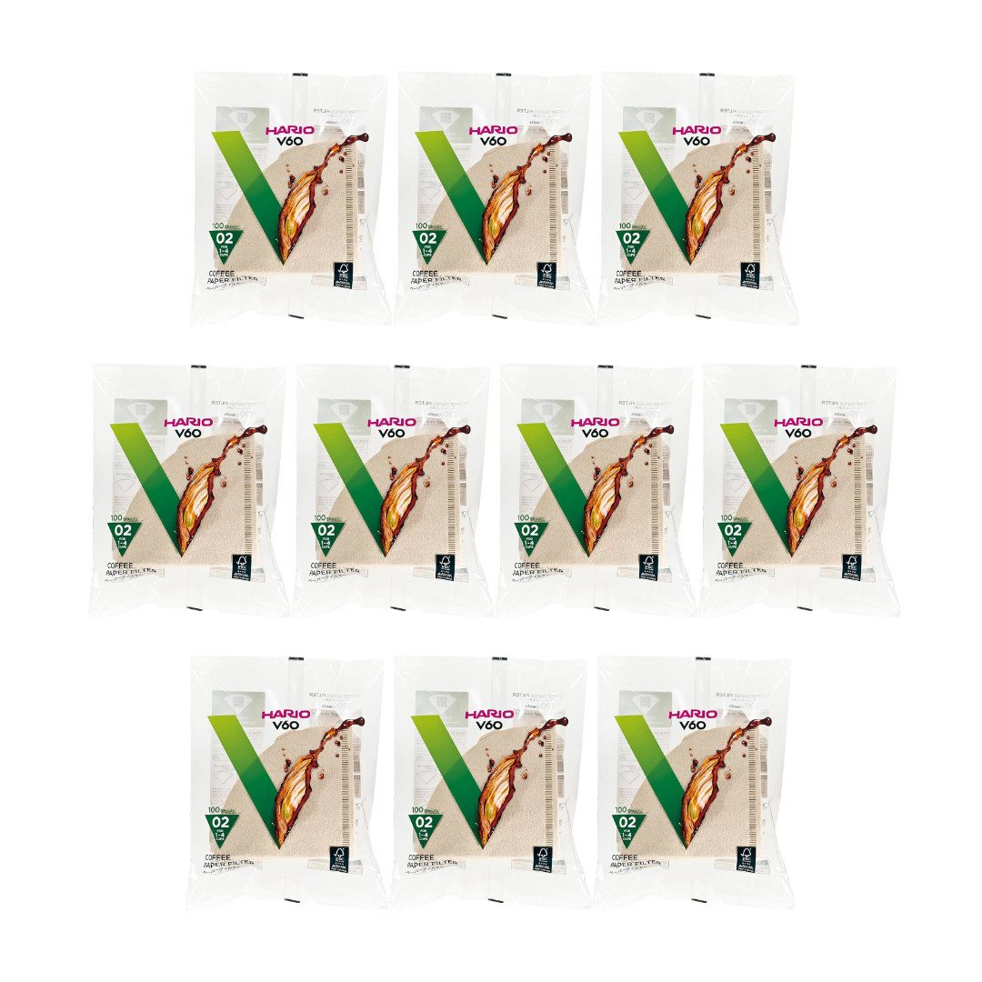 Hario Papierfilter V60 originale Papierfilter VCF-02-100M, braun, naturbelassen, Zubehör für Hario Dripper, Hario Kaffeebereiter V60