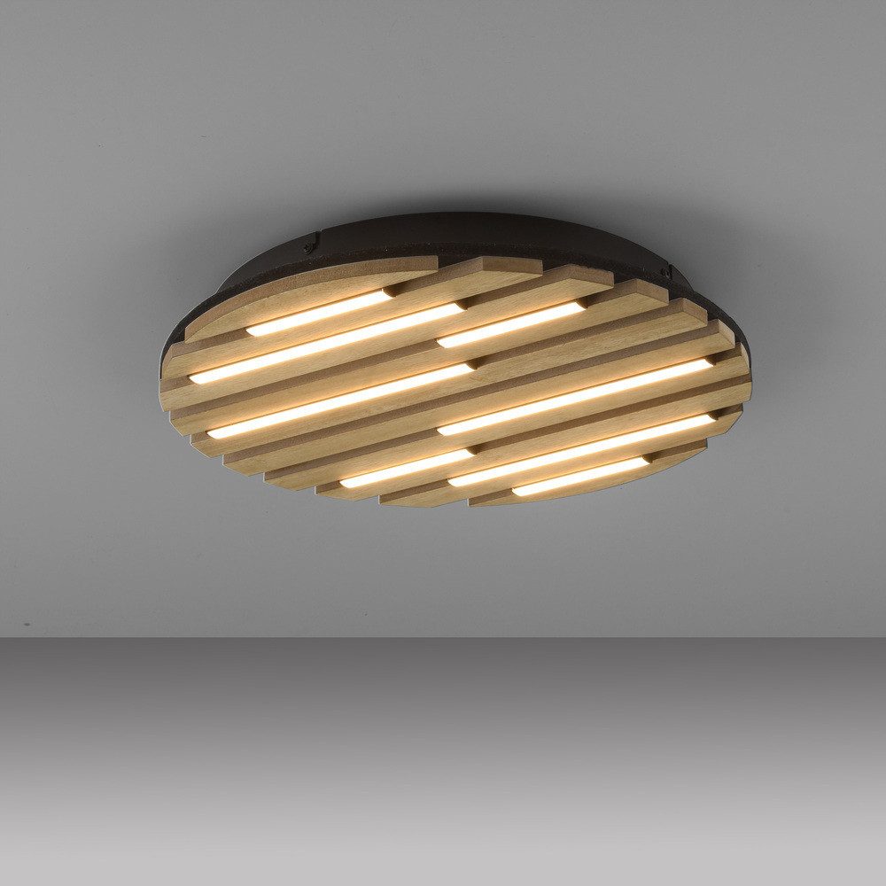 JUST LIGHT LED Deckenleuchte LED Deckenlampe AKUSTIK, Akustikpanel mit Echtholzfurnier, 5x LED-Board/ 12 Watt, warmweiß, Akustikpanel mit Echtholzfurnier Eiche