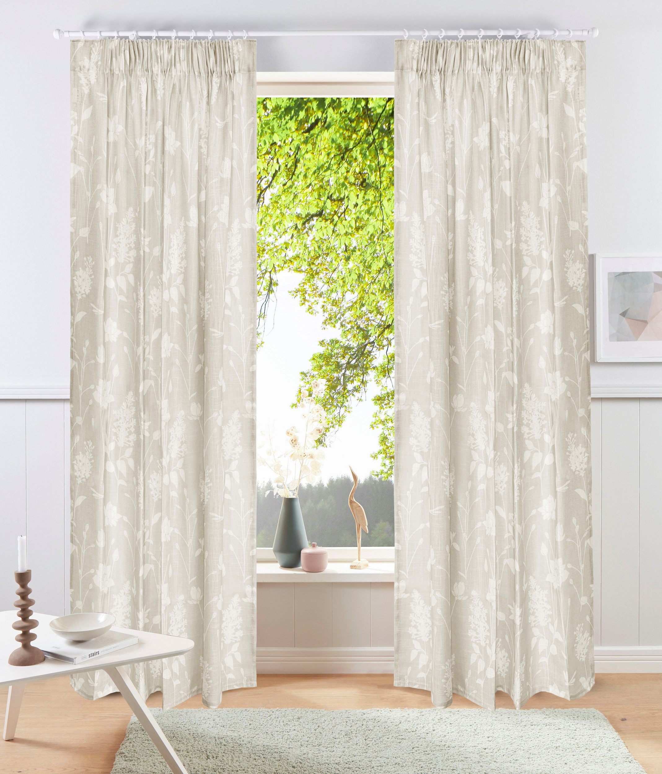 OTTO home Gardine Linnah (1 St), Multifunktionsband, halbtransparent, Polyester, halbtransparent, strukturiert, Wohnzimmer, Schlafzimmer, Esszimmer