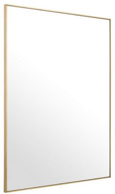 Casa Padrino Wandspiegel Luxus Spiegel / Wandspiegel Messingfarben 180 x H. 140 cm - Garderobenspiegel - Wohnzimmer Spiegel - Luxus Qualität