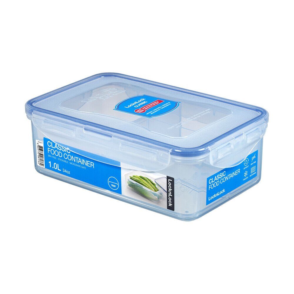LOCK & LOCK Vorratsdose Frischhaltedose 1,0 l Classic blau, Polypropylen und Silikon, (1-tlg), Frischhaltedose, Ø13,4cm, Polypropylen und Silikon