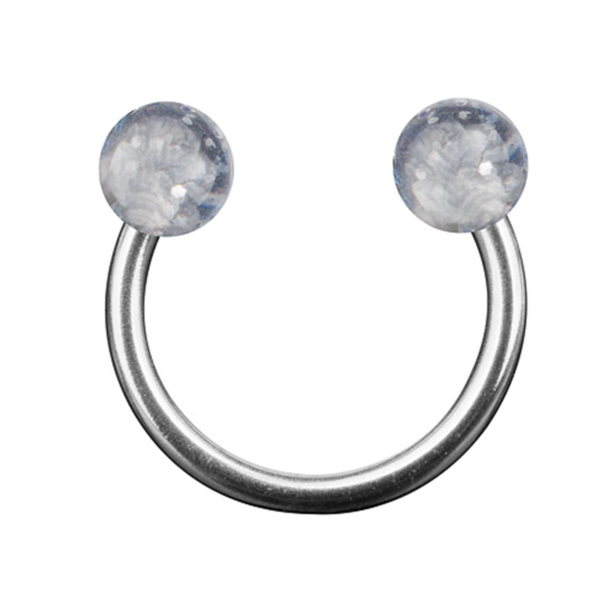 Taffstyle PiercingSet PiercingHufeisen Multi Doppel Kugel Glitter Ball, Lippenpiercing Schmuck