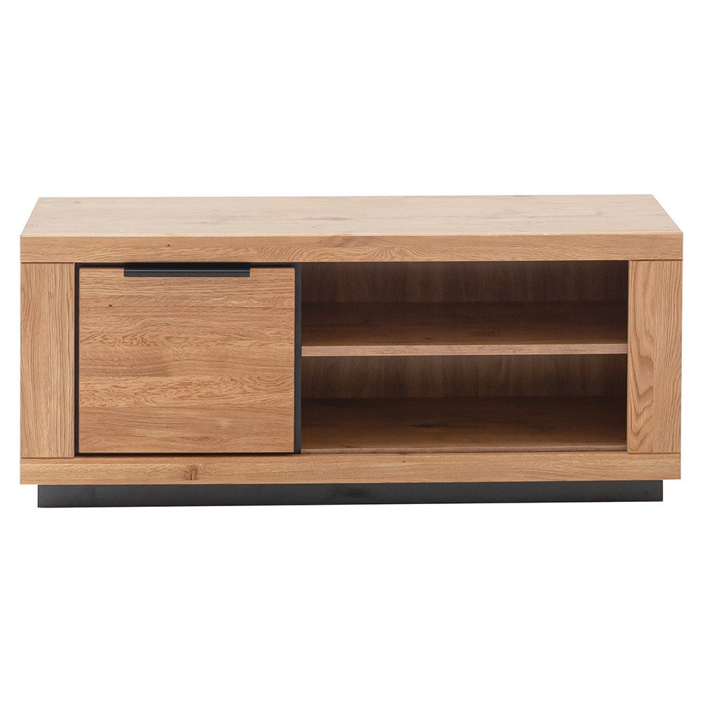 Lomadox Lowboard GIUSTINO-06, Eiche teilmassiv geölt, Massivholzfronten, 123cm breit