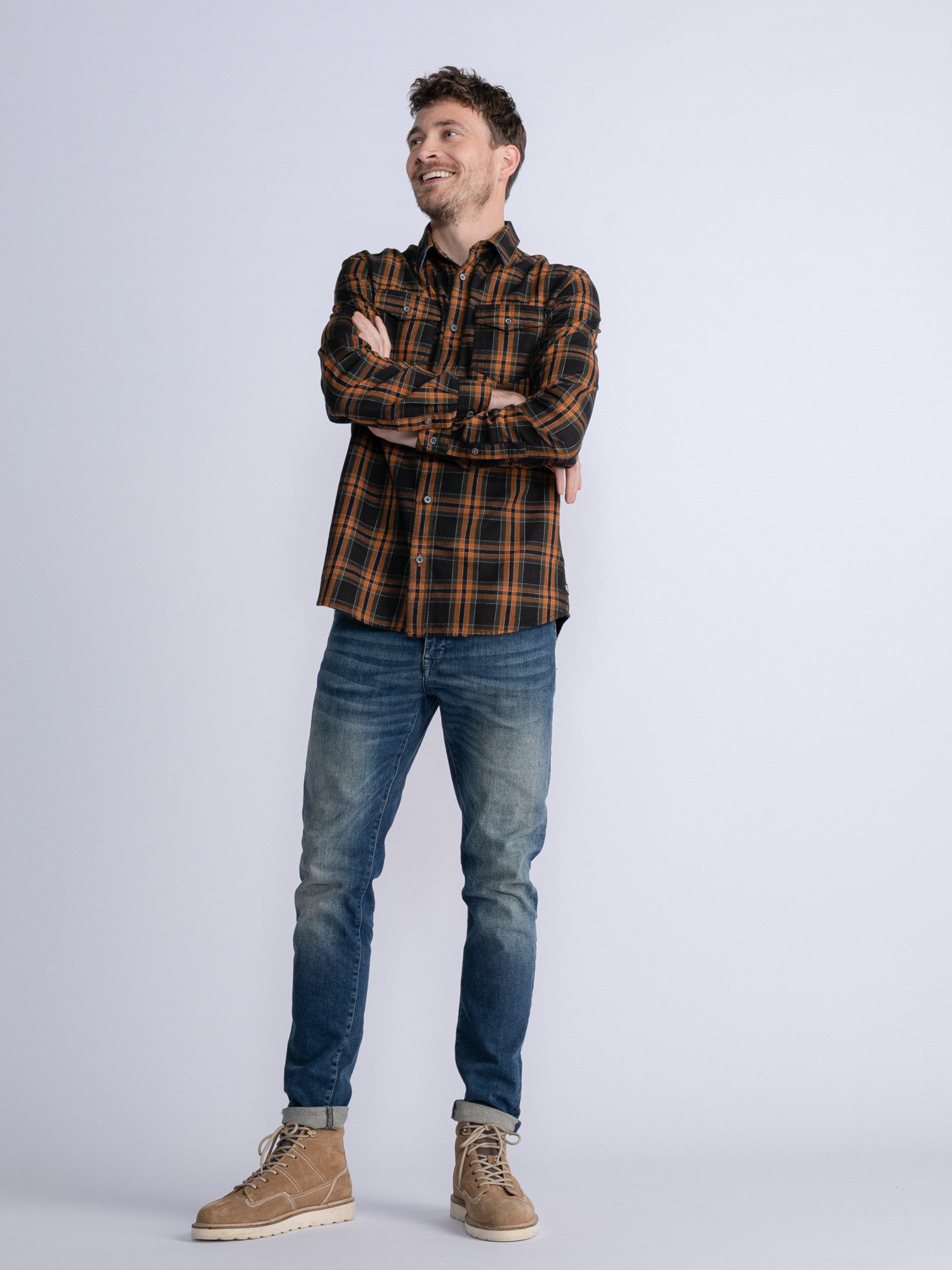 Petrol Industries Langarmhemd Karierte Hemdjacke Monmouth