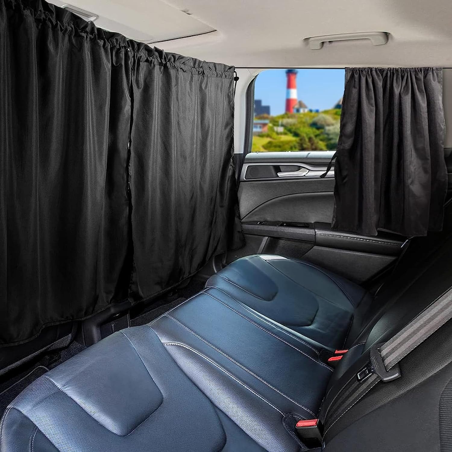Agger Sonnenschutz-Fensterfolie 3er Set Sichtschutz Vorhänge, Fenster Verdunkelung Sonnenschutz, Privatsphäre Vorhang Abnehmbarer Sichtschutz Auto für Alle Auto