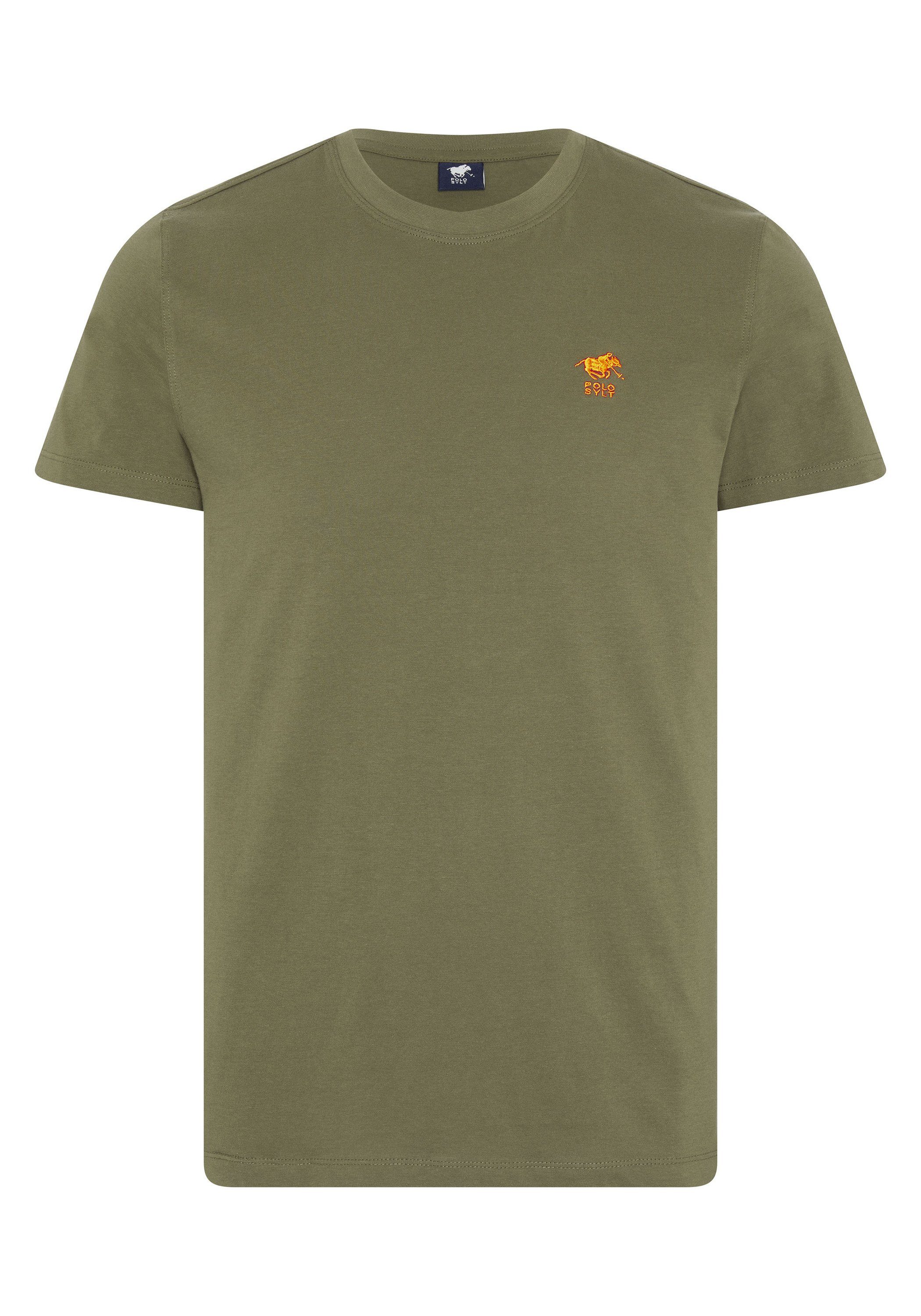 Polo Sylt T-Shirt mit gesticktem Logo-Symbol 18-0521 Burnt Olive