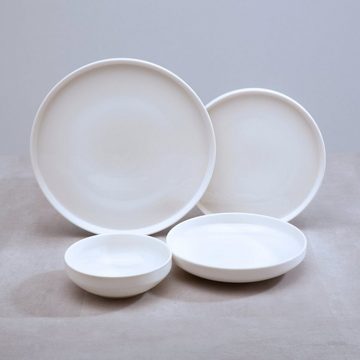 Zoha Geschirr-Set Pure 24 - teiliges Geschirrset in weiß (24-tlg), 6 Personen, Porzellan, Spülmaschinen, Mikrowellen geeignet