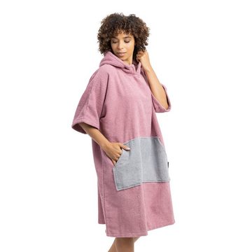 HOMELEVEL Unisex-Bademantel Badeponcho Unisex aus 100% Baumwolle für Erwachsene mit Kapuze, Baumwolle