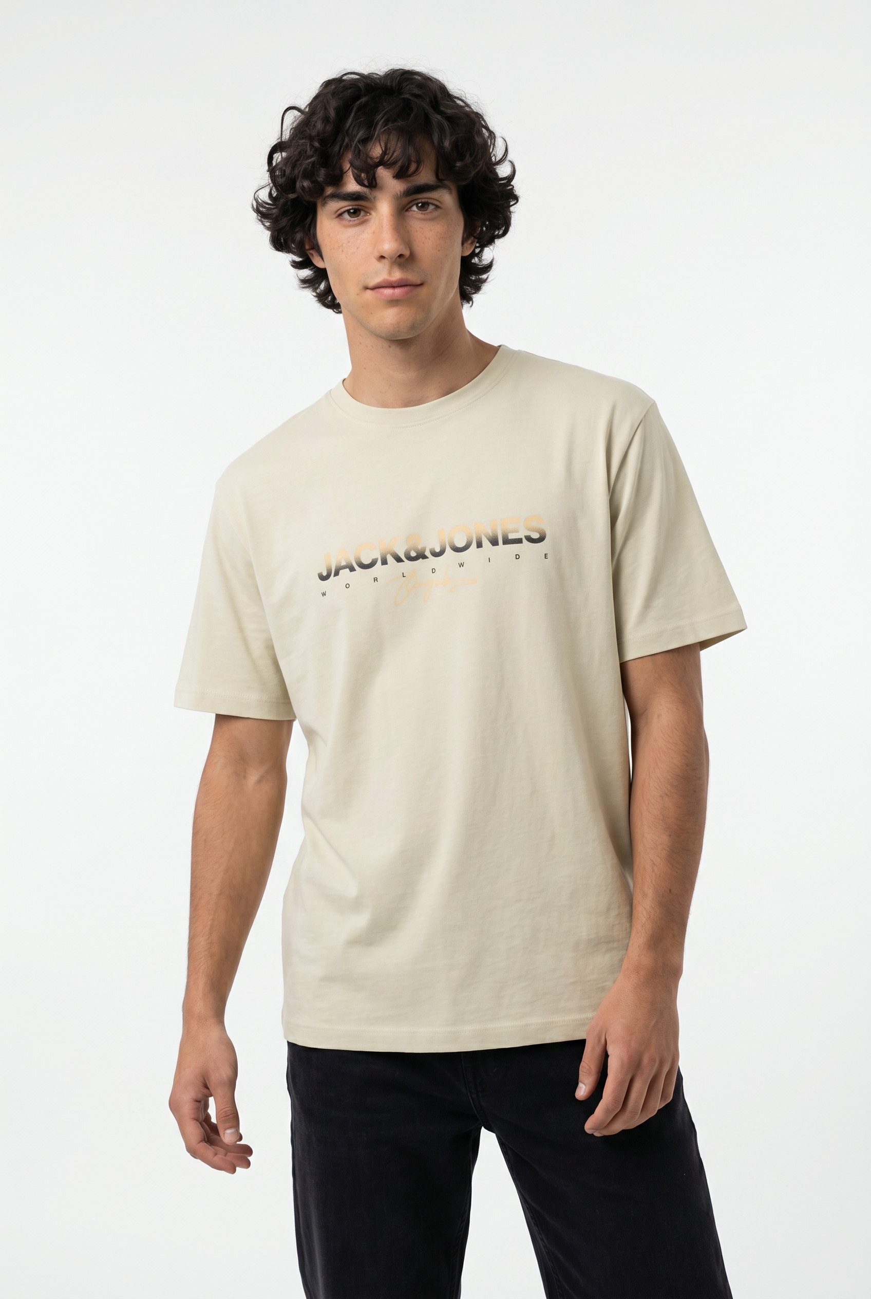 Jack & Jones Print-Shirt JORCANGGU TEE SS CREW NECK FST mit Logoprint