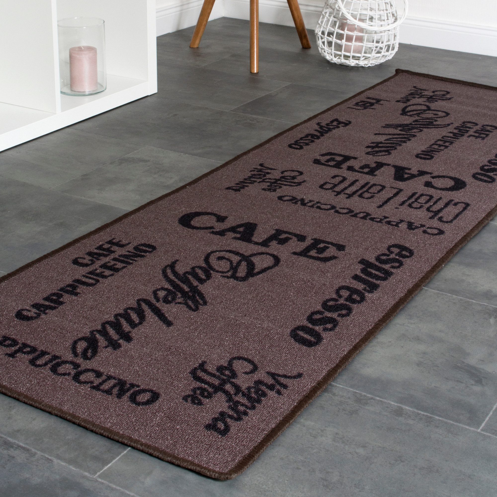 Andiamo Küchenläufer Espresso, rechteckig, Höhe: 5 mm, mit Schriftzug, rutschhemmend, Küche, Kundenliebling