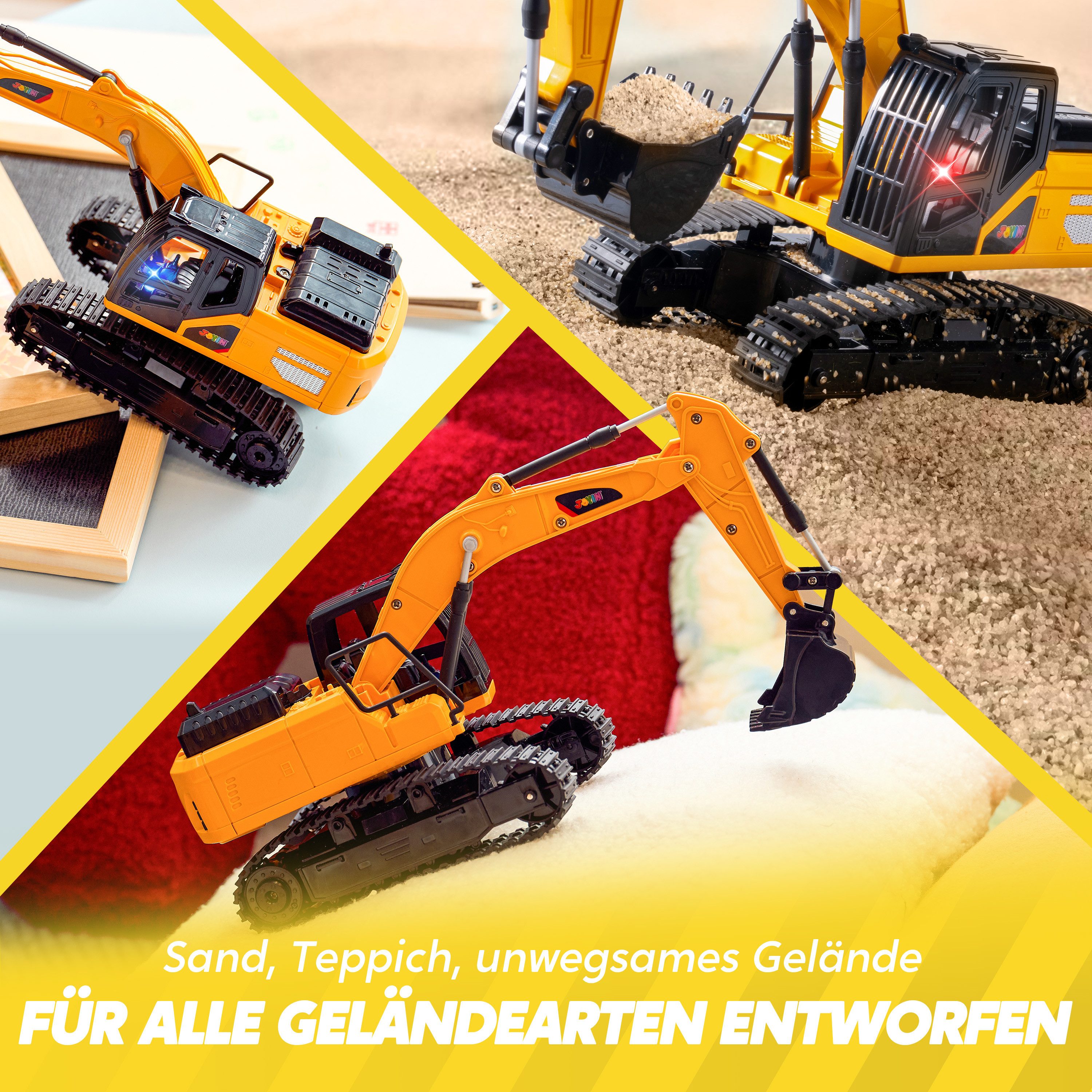 JOYIN RC-Bagger JOYIN Ferngesteuertes Bagger Spielzeug für ab 3 Jahren Junge