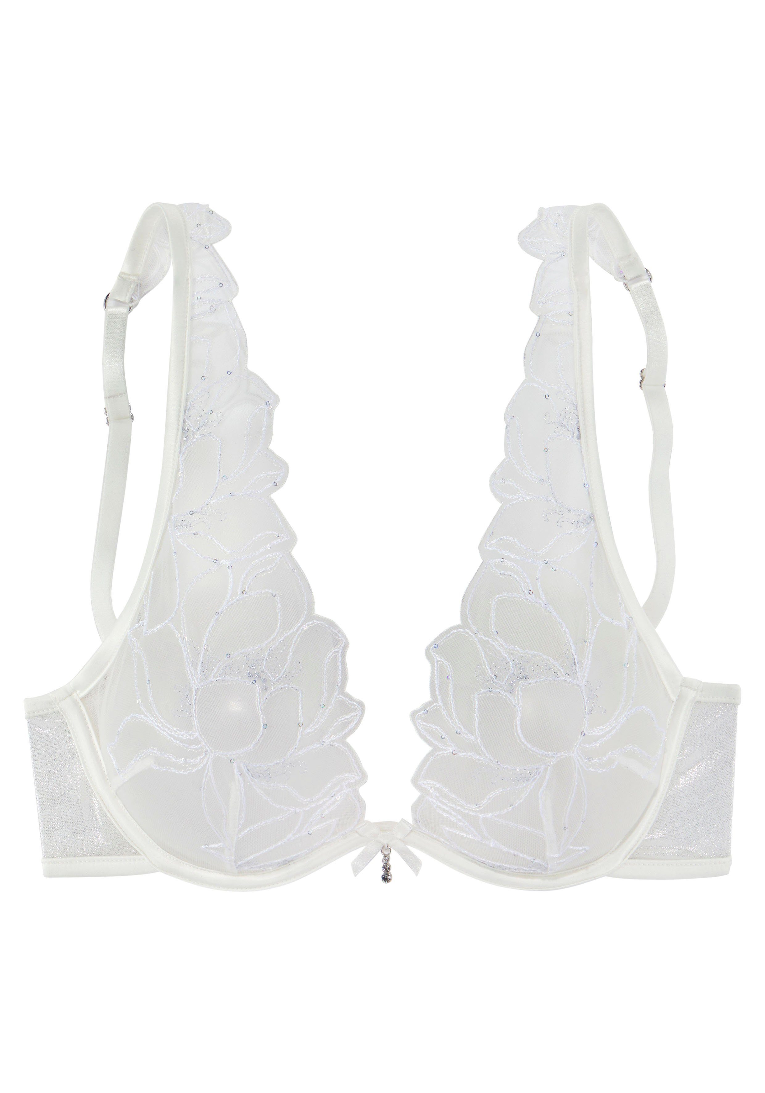 LASCANA Bügel-BH Amira-Kollektion mit leicht transparenter Spitze mit feinen Glitzerdetails, Dessous