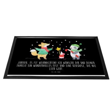 Fußmatte 40 x 60 cm Winter Weihnachtsfreude - Schwarz - Geschenk, Schmutzfänge, Mr. & Mrs. Panda, Höhe: 0.3 mm, Dekorativ & Praktisch