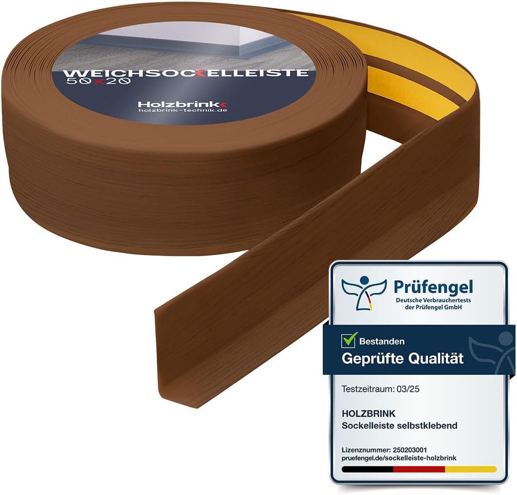 Sockelleiste HOLZBRINK selbstklebend PVC 50x20mm, 2,5 m