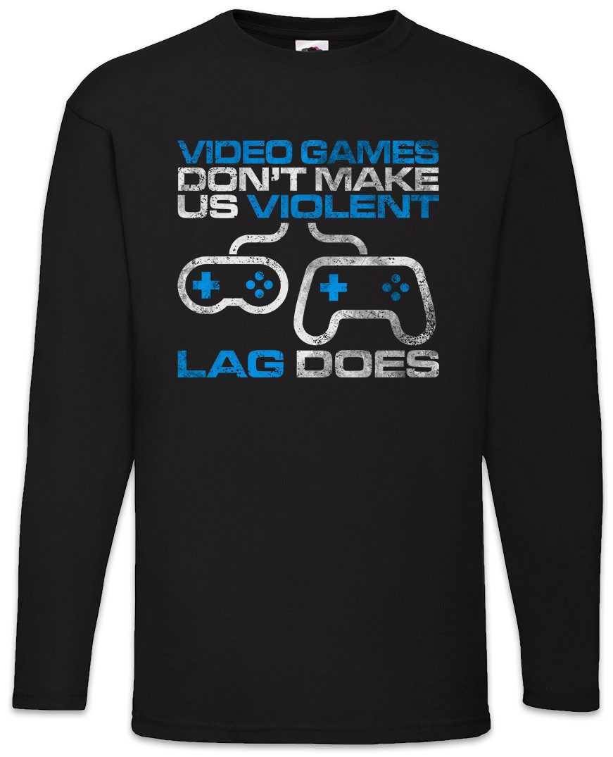 Langarmshirt Video Games Don't Make Us Violent Langarm T-Shirt Lvl. Lvl Gamer Games