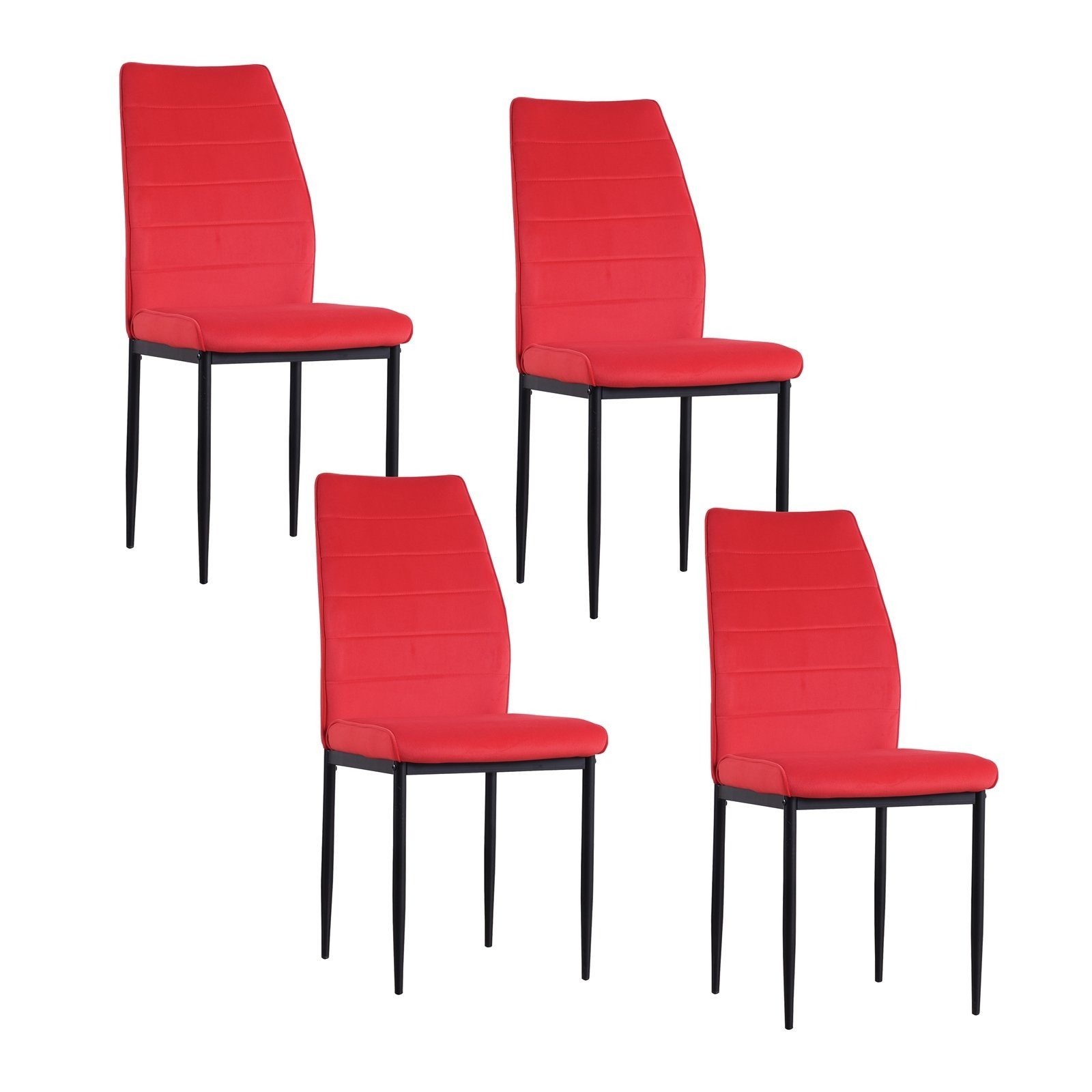 HTI-Living Polsterstuhl Esszimmerstuhl Madison Samt Rot 4er-Set (Set, 4 St) günstig online kaufen