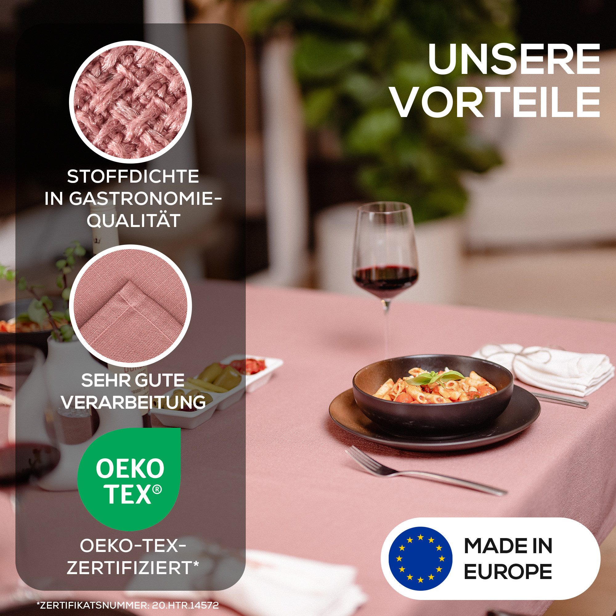 Beautex Tischdecke Elegante Tischdecke Edel Leinenoptik, Lina Tischdecke und Tischläufer (1-tlg)