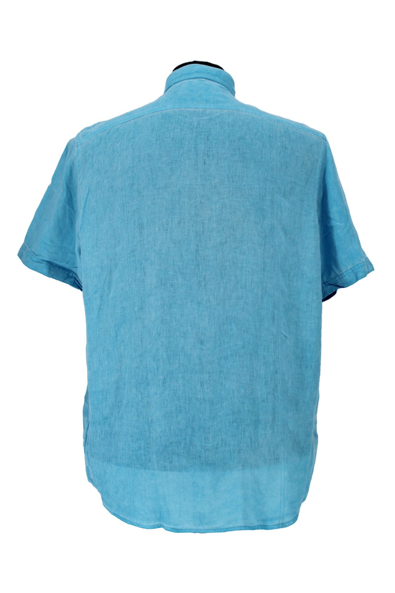 Tom RUSBORG Kurzarmhemd Blaues Klapptaschen Hemd 1/2 Blau