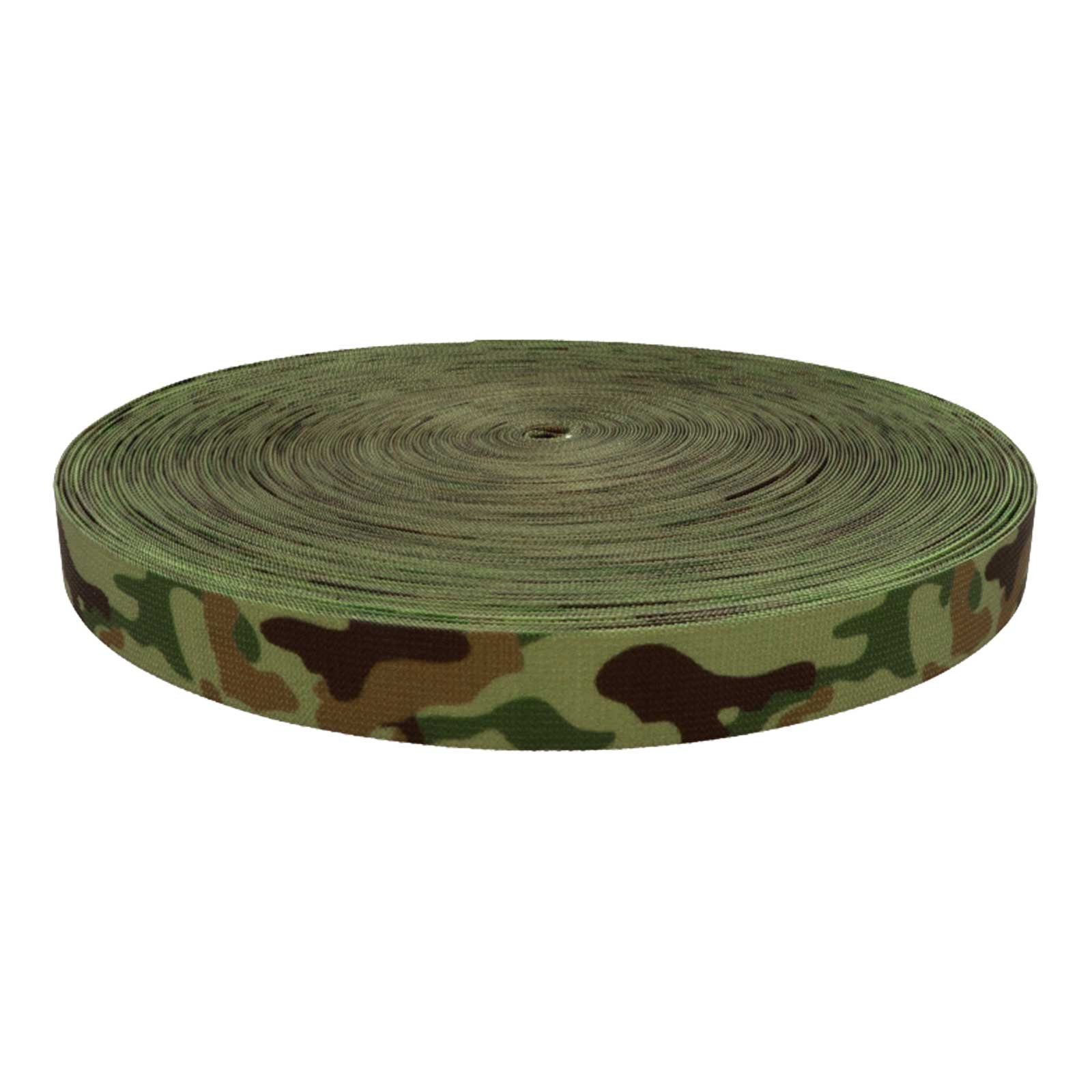 maDDma 50m Gurtband im Tarnmuster Design Rollladengurt, camouflage
