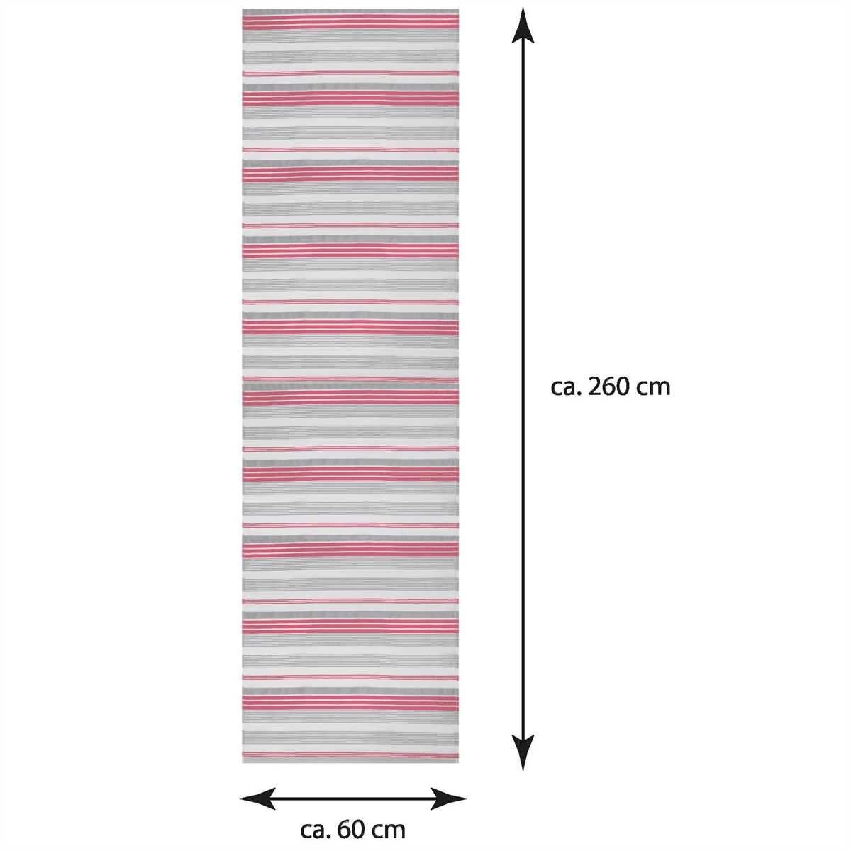 Klettband Schiebegardine (3 Klettband x mit Hellgrau Bestlivings, 260cm (BxL), St), Vorhang, Himbeere 60cm Transparente