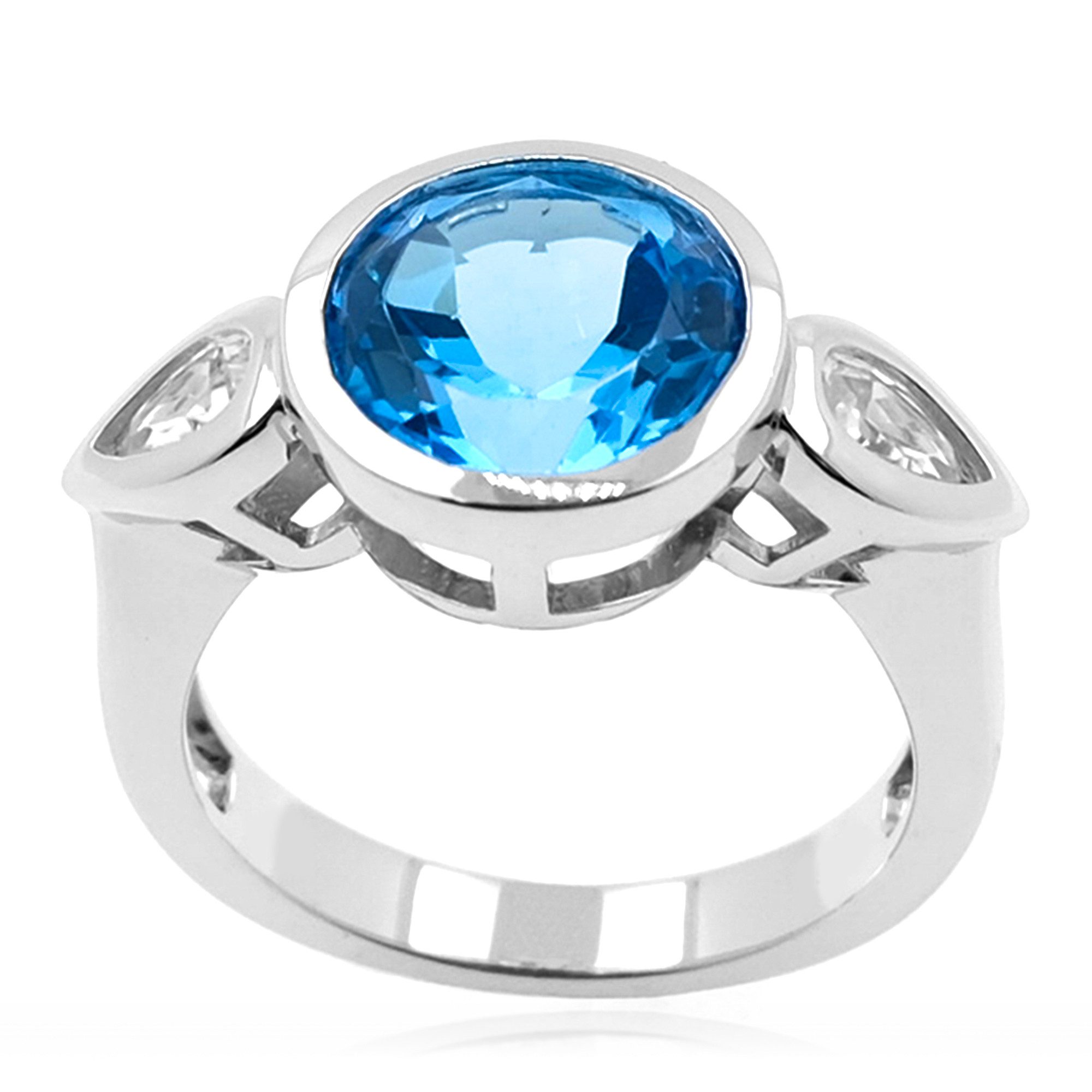 Cavill Silberring Cavill Ring aus 925 Sterlingsilber, blauer Topas 3,23 ct Tropfen (1-tlg)