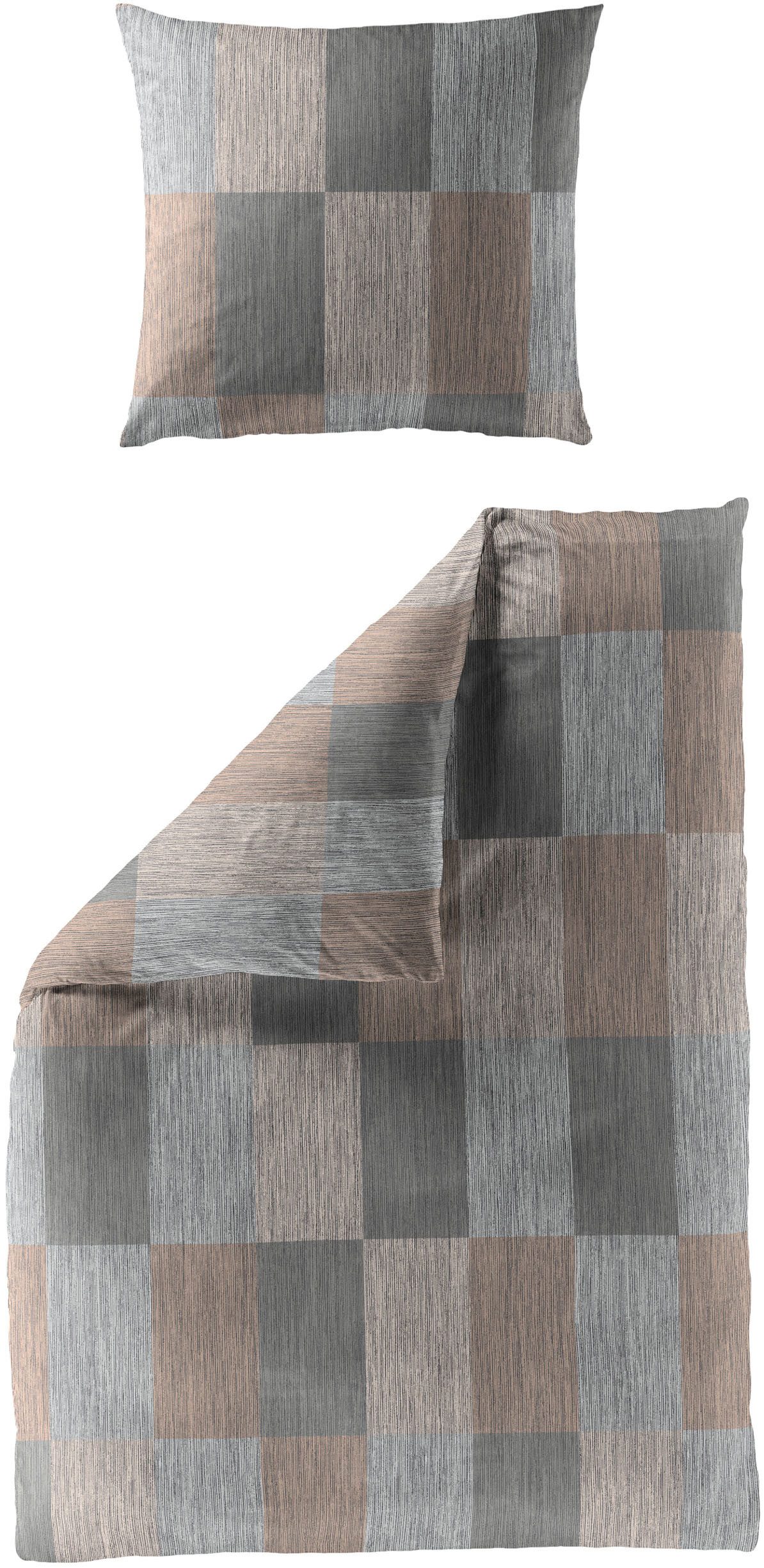 BIERBAUM Постельное белье 4142, Biber, 2 teilig, Biber, 100 % Baumwolle, pflegeleicht, kuschelig weich