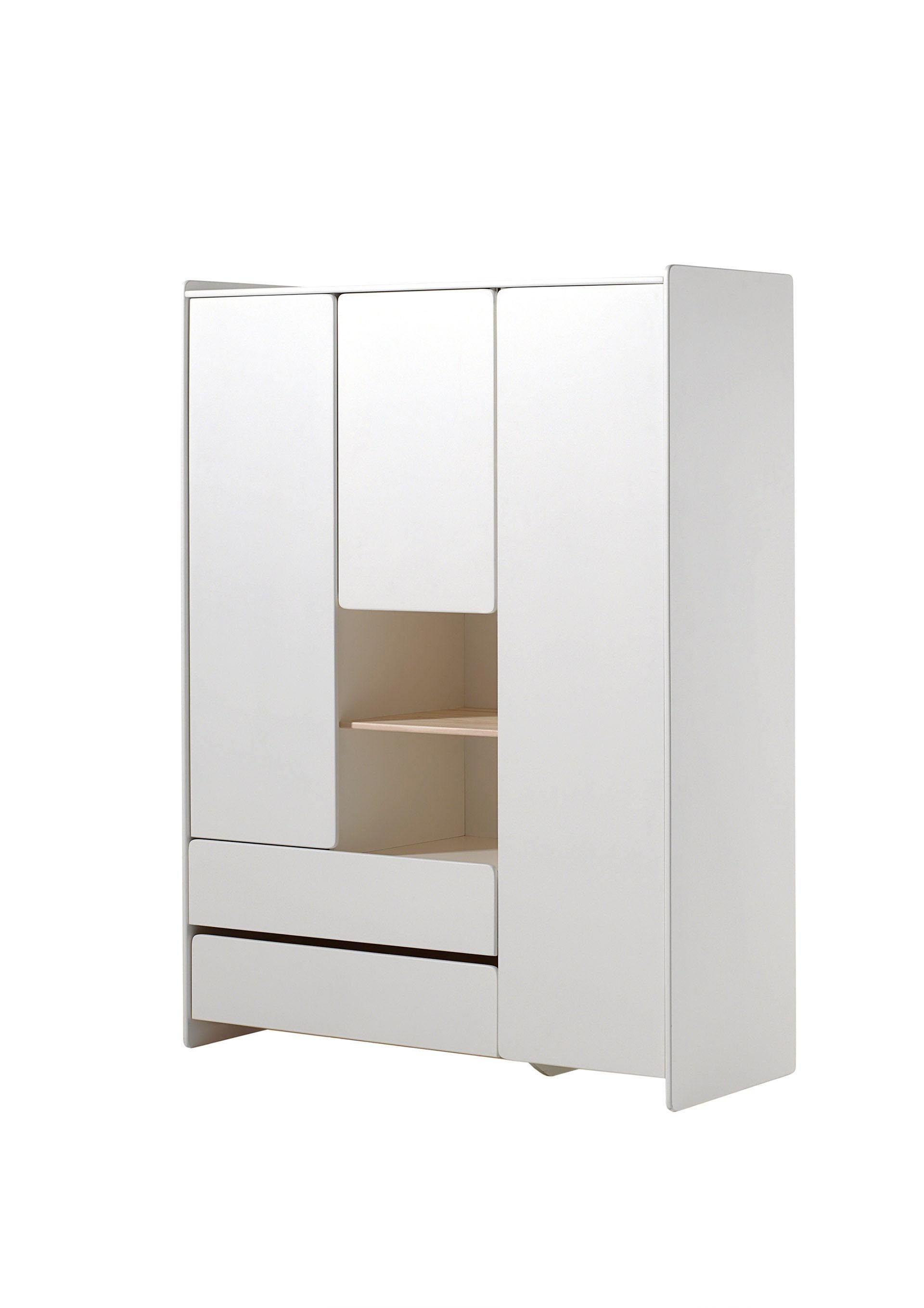 Vipack Kleiderschrank Kiddy, mit funktioneller Einteilung und 2 Schubladen, stabil gebaut (H/T ca. 180x55cm, MDF weiß lackiert, Fachboden Kiefer) MDF-Oberfläche. Reduzierter Preis € 969,99. Unverbindliche Preisempfehlung € 1.346,00