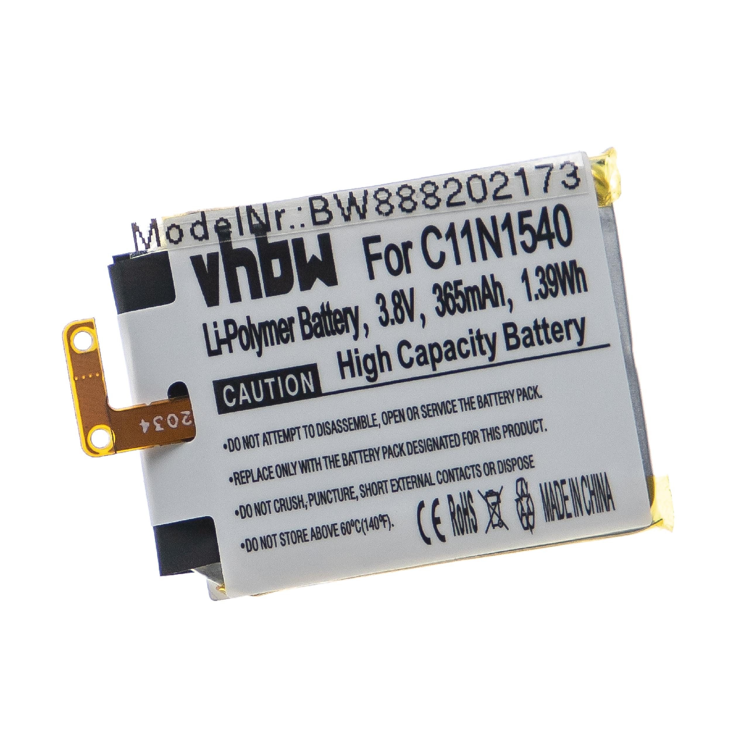 vhbw kompatibel mit Asus ZenWatch 2, 2 WI501QF, 2 WI501Q Akku Li-Polymer 365 mAh (3,8 V)