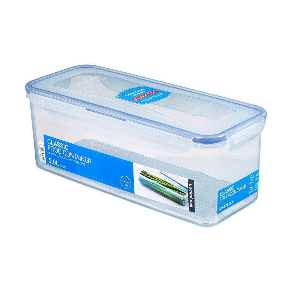 LOCK & LOCK Frischhaltedose Frischhaltedose 2,0 l Classic blau, BPA frei, lebensmittelecht, Polypropylen und Silikon, Frischhaltedose, 2 l, BPA frei