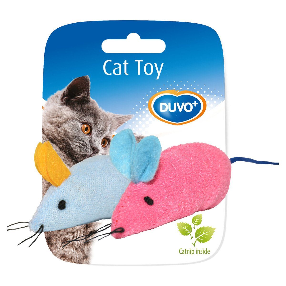 DUVO+ Tierkuscheltier Katzenspielzeug Maus mit Katzenminze blau/rosa günstig online kaufen
