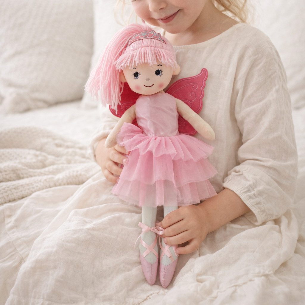 Sweety-Toys Stoffpuppe Sweety Toys 13289 Stoffpuppe Ballerina Fee Prinzessin 50 cm rosa