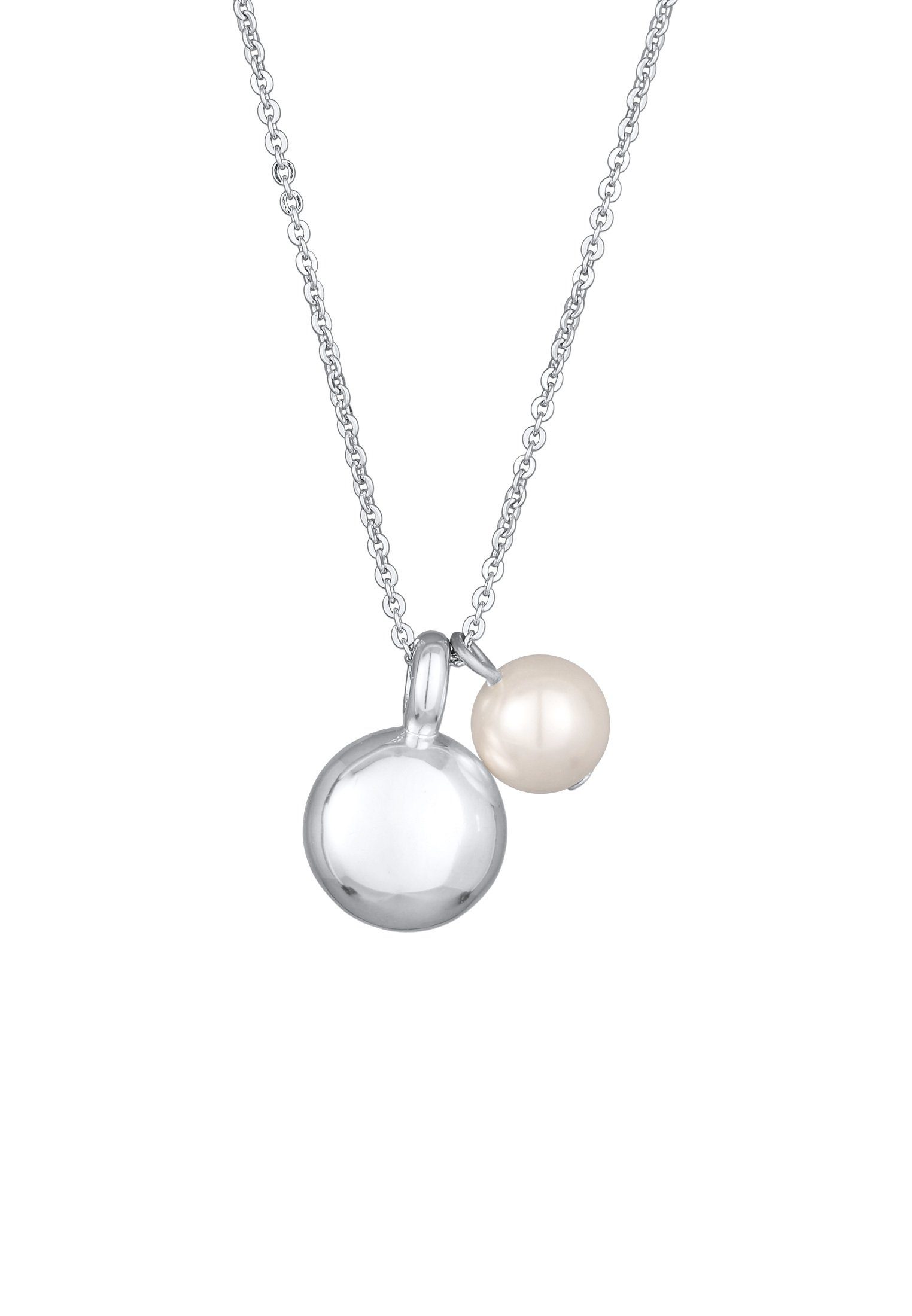 Elli Kette mit Anhänger Kristall Perlenanhänger Elegant Silberfarben günstig online kaufen