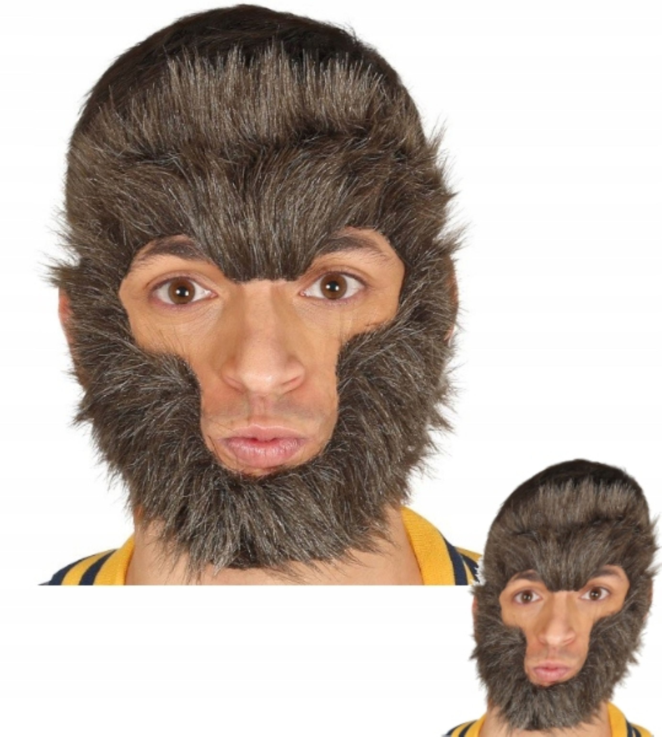 Festivalartikel Kostüm-Perücke Halloween Affe Gorilla Maske Fell Halbmaske Kostüm Kinder Erwachsene