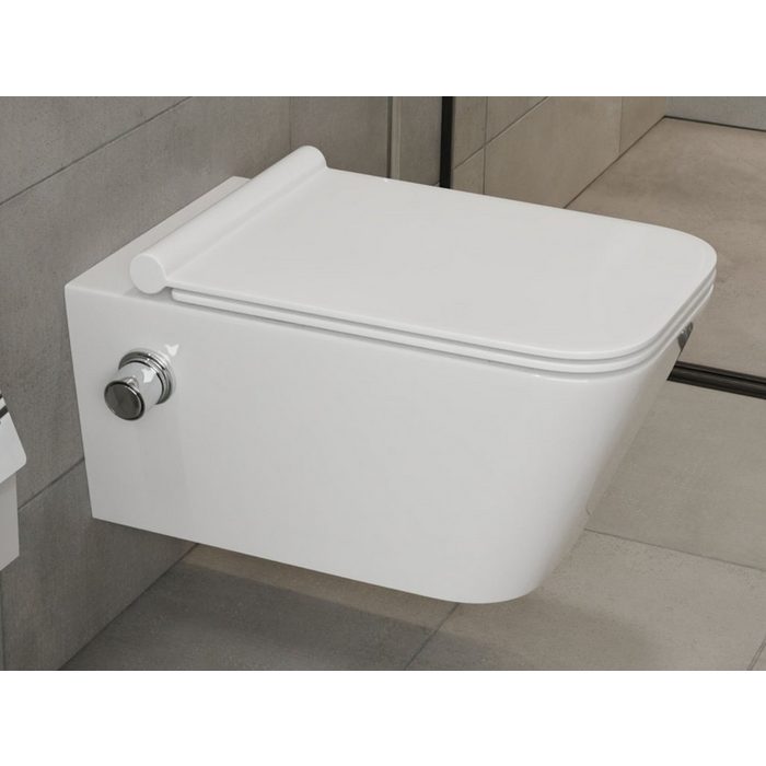 SSWW Tiefspül-WC Design Hänge Dusch-WC Toilette inkl. Ventil &