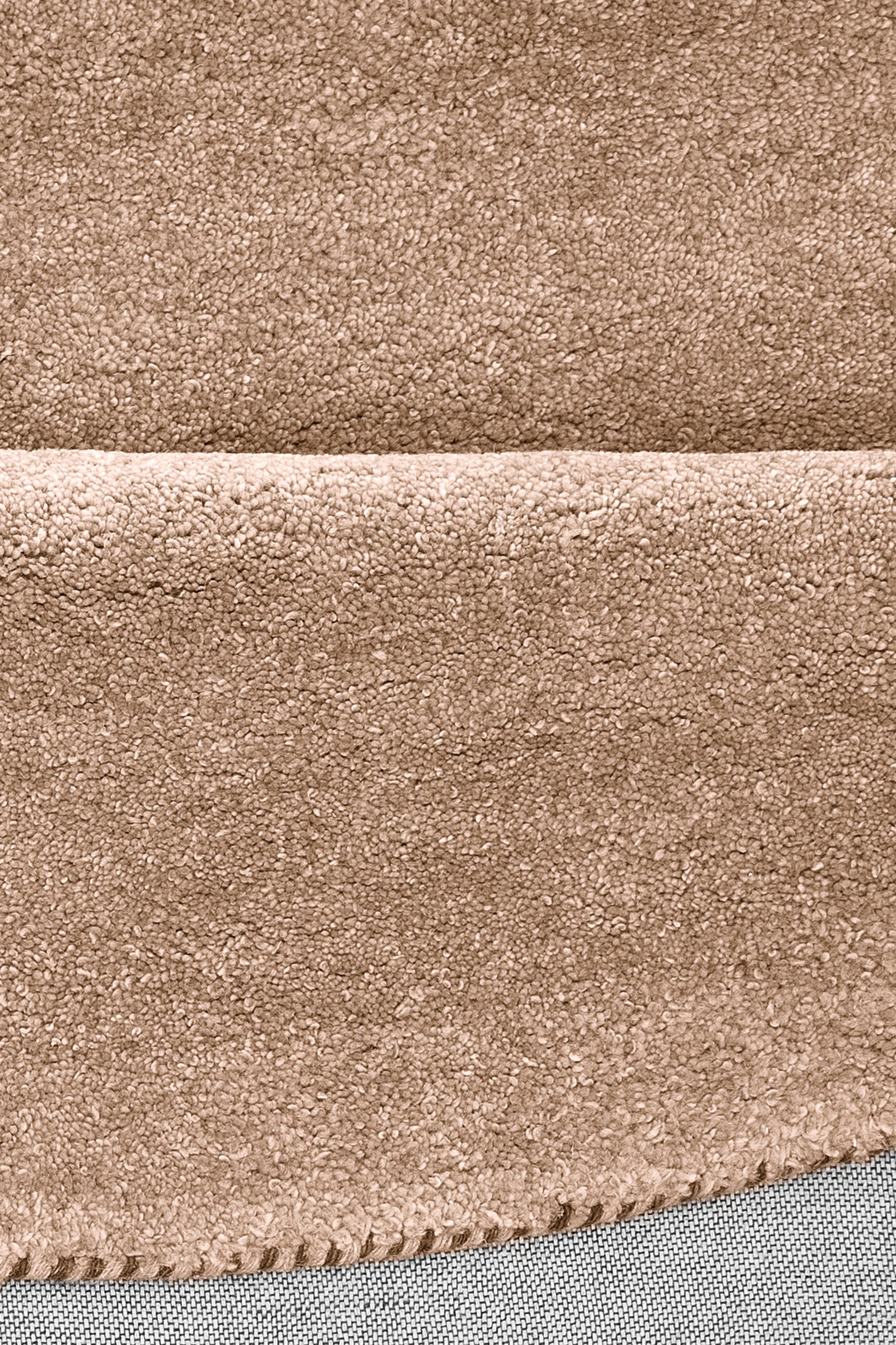 Teppich, Gabbeh Handweb rund, THEKO, beige Wollteppich 14 elegant meliertes Wolle, reine mm, Uni, Höhe: handgewebt, Garn